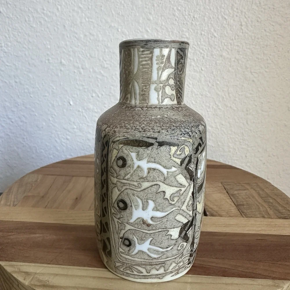 Baca Fajance‎ 719-31207 Fish Vase 5.1 Inch Nils Thorsson for Royal Copenhagen